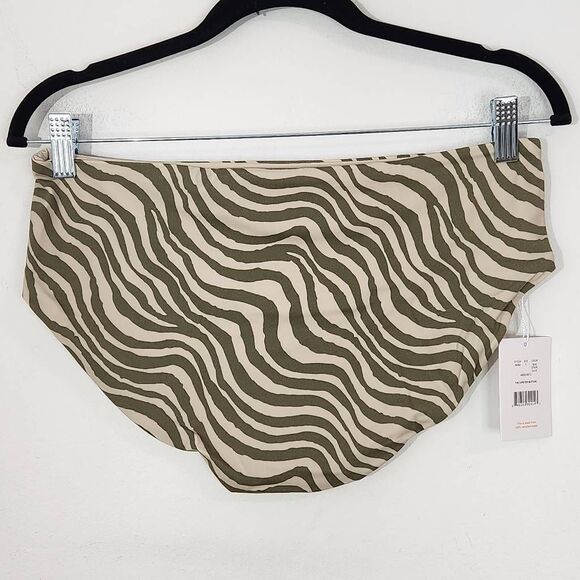Andie Green and Tan Swim Bottom NWT Medium Green Stripe Andie Swim Bikini Bottom - Picture 4 of 11